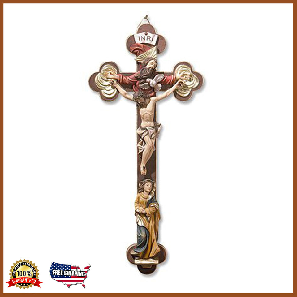 13" Mary And Holy Trinity Crucifix
