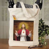 Sacred Heart Tote Bag with Pocket