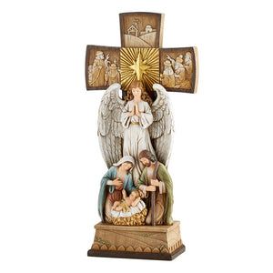 14" Angel Cross Nativity
