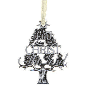 O Come Let Us Adore Him Tree Antique Ornament