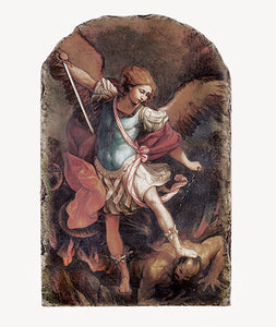 Marco Sevelli Arched Tile Plaque With Stand - St. Michael
