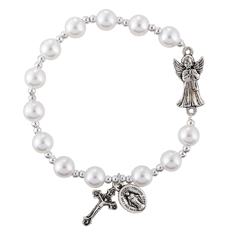 FREE Guardian Angel Pearl Rosary Bracelet