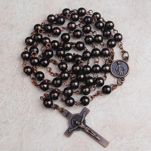 FREE St. Benedict Copper Bead Rosary