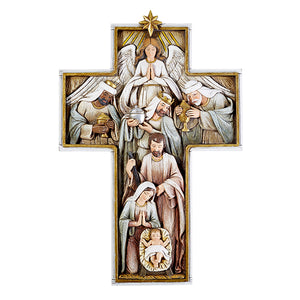 12" Nativity Cross - Plaque