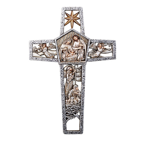 12" Nativity Cut-Out Cross