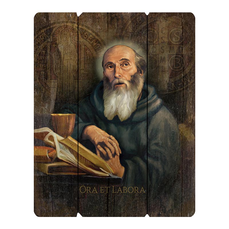 Saint Benedict - Wood Pallet Sign – Catholic E-Store