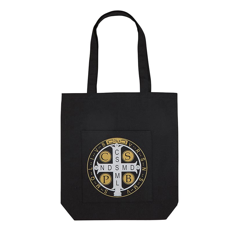 St. Benedict Tote Bag with Pocket