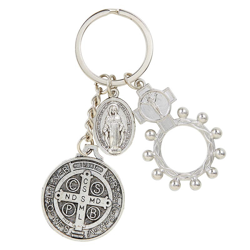 St. Benedict Rosary Ring Key Chain