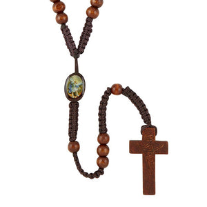 FREE St. Michael Wood Cord Rosary
