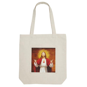 Sacred Heart Tote Bag with Pocket