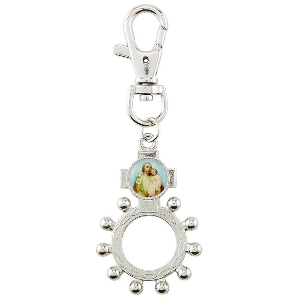 St. Joseph Rosary Ring with Clip