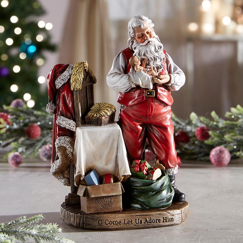 8" Adoring Santa Figurine