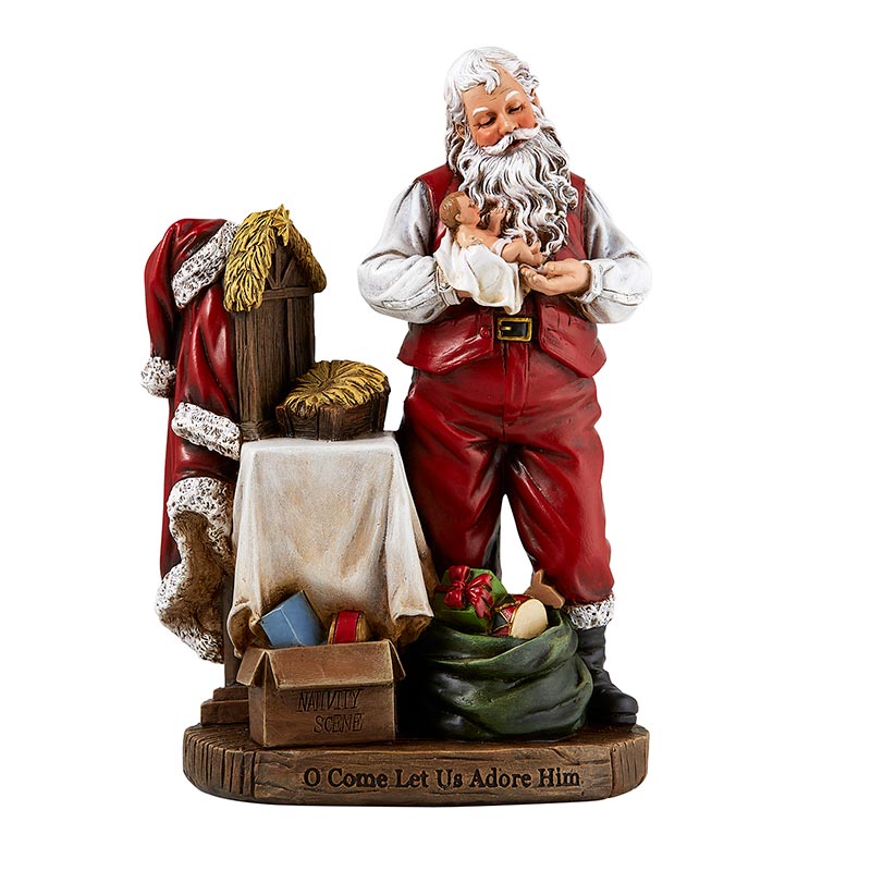8" Adoring Santa Figurine