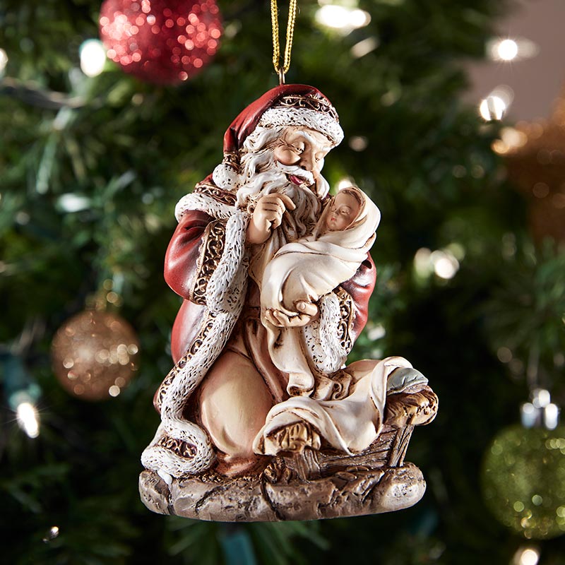Adoring Santa Ornament