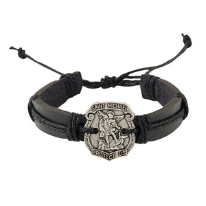 FREE Leather St. Michael Medal Bracelet
