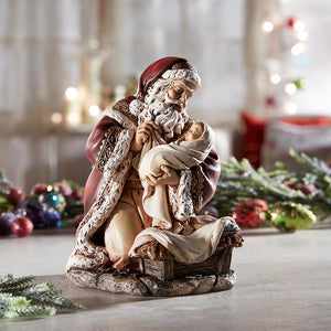 7" Adoring Santa Figurine