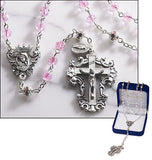 Pink Diamond-Cut Crystal Rosary
