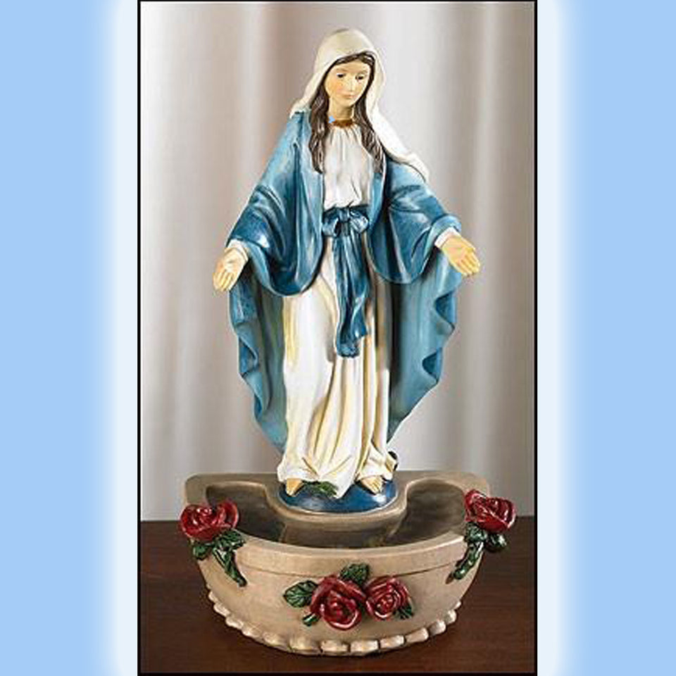 Our Lady of Grace Standing Holy Water Font