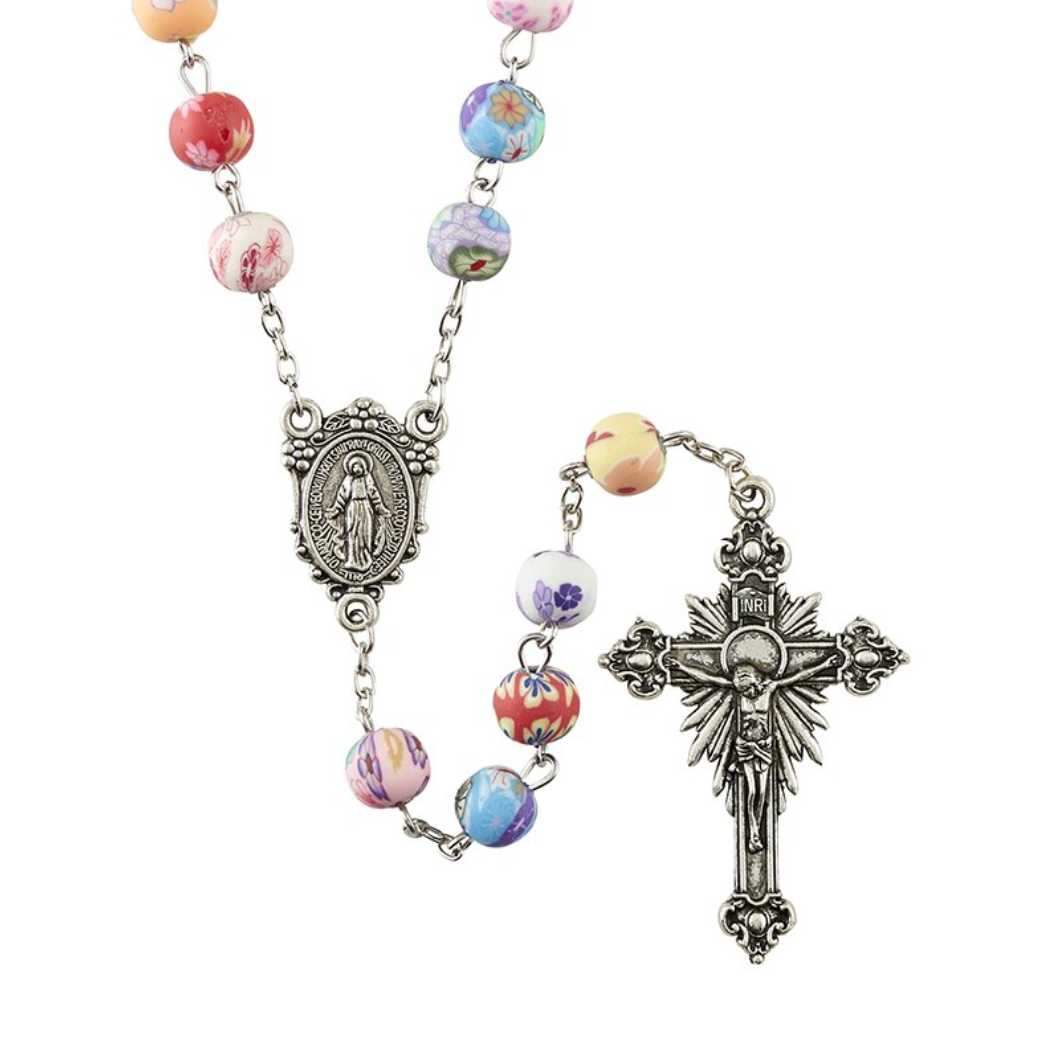 FREE Colorful Flower Bead Rosary