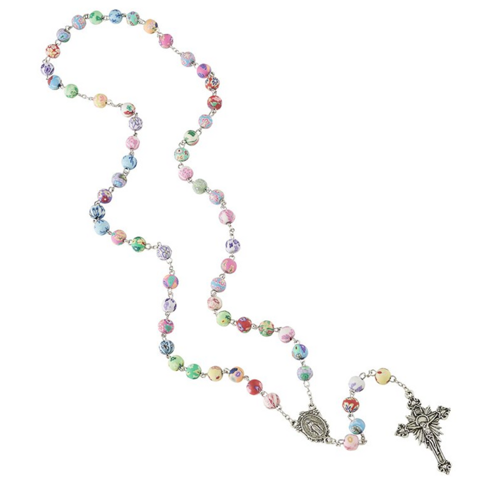 FREE Colorful Flower Bead Rosary