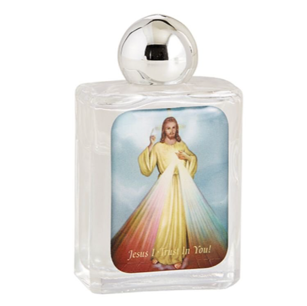 Divine Mercy Glass Holy Water Bottle