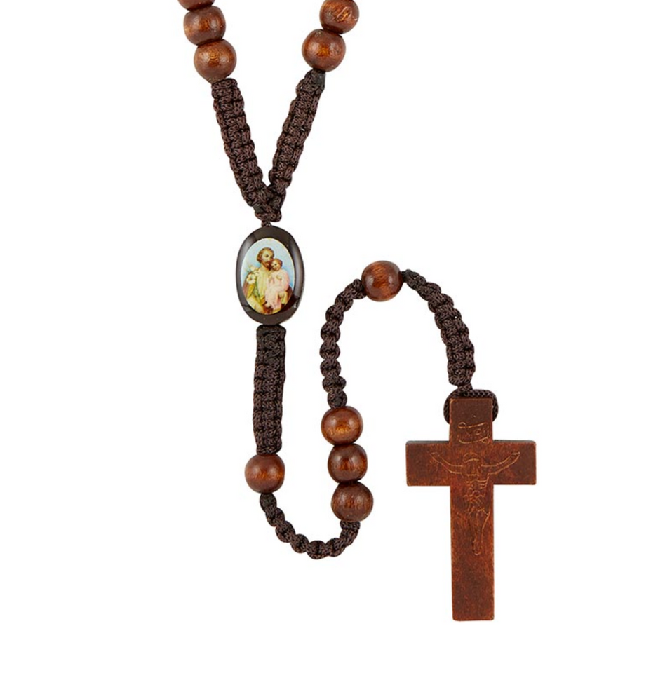 FREE St. Joseph Wood Cord Rosary