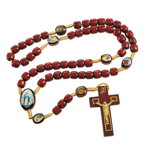 FREE Devotional Saints Corded Wood Rosary