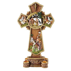 13.5" Nativity Cross Advent Wreath