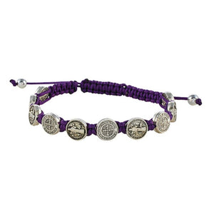FREE St. Benedict Medal Purple Cord Bracelet
