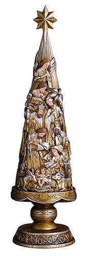 Metallic Nativity 21" Christmas Tree